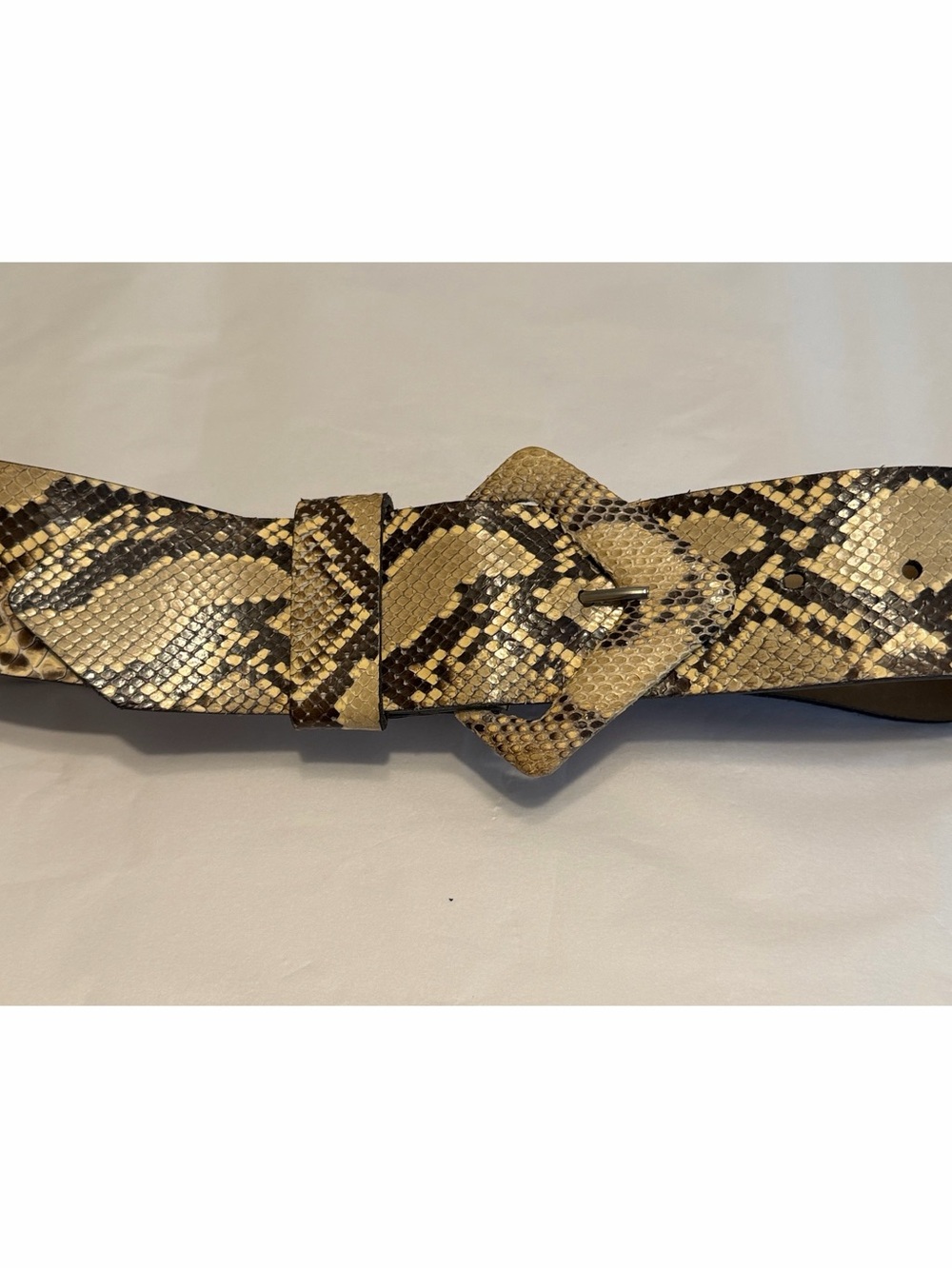 Vintage Dusty Baker Beige Brown Snakeskin Leather Belt xs/s